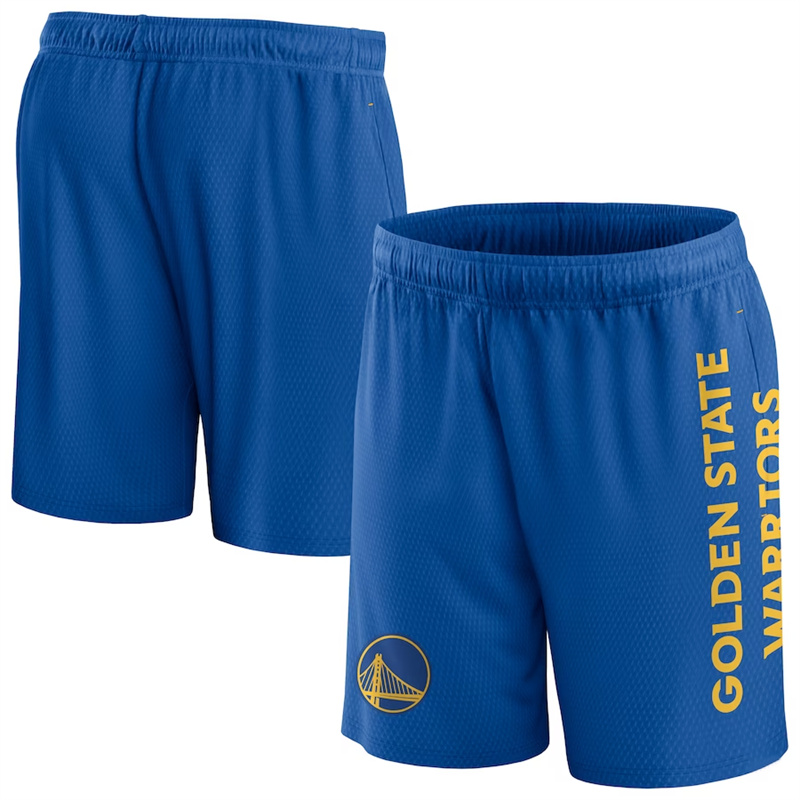 Men's Golden State Warriors Royal Post Up Mesh Shorts(Run Small) Men's Golden State Warriors Royal Post Up Mesh Shorts(Run Small)